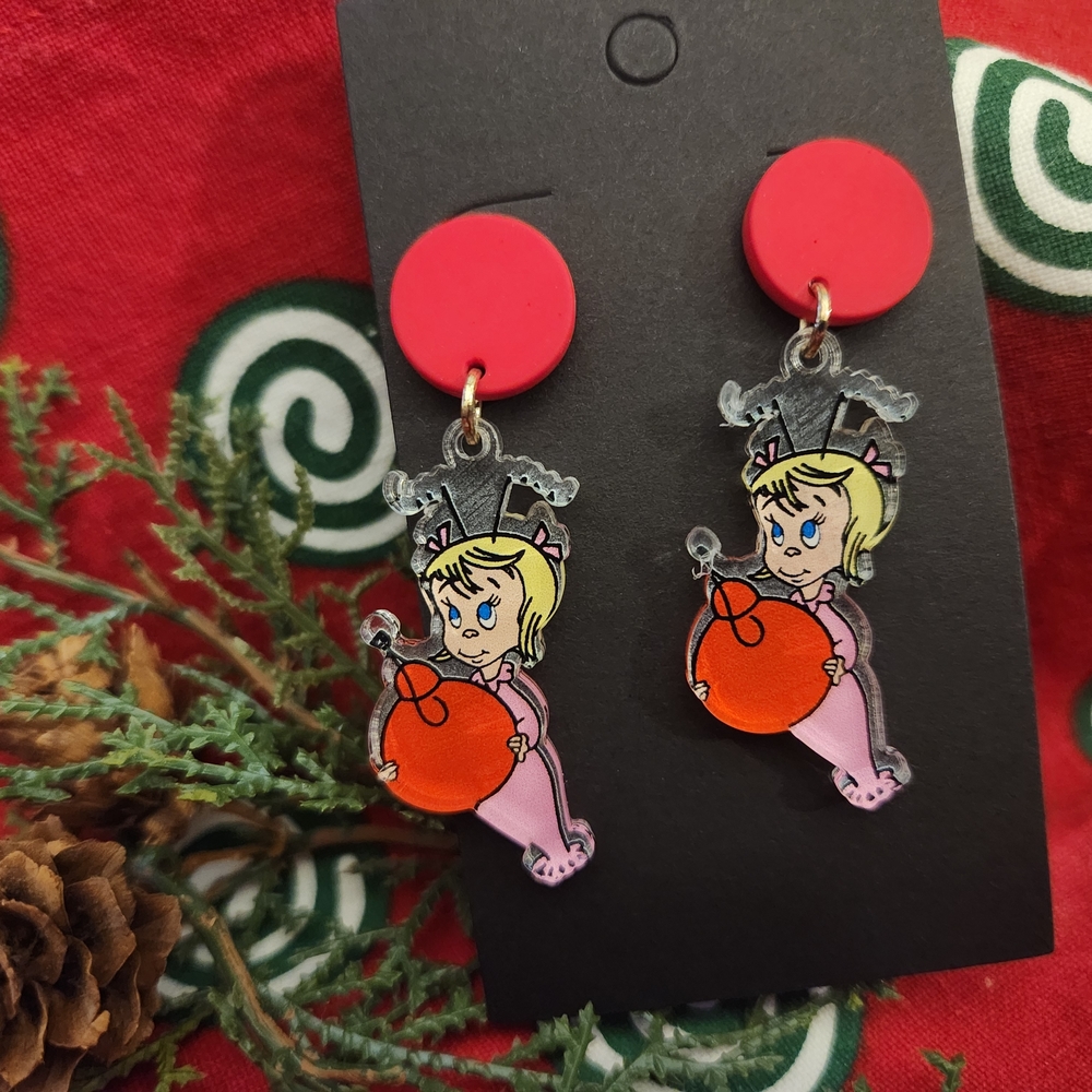 Cindy Lou Who Character Earrings